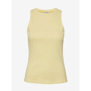 Light yellow womens ribbed basic tank top AWARE by VERO MODA Lavende - Women