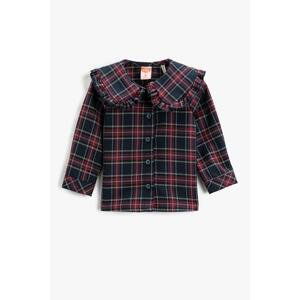 Koton Wide Baby Collar Shirt Ruffle Detail Long Sleeve Buttoned