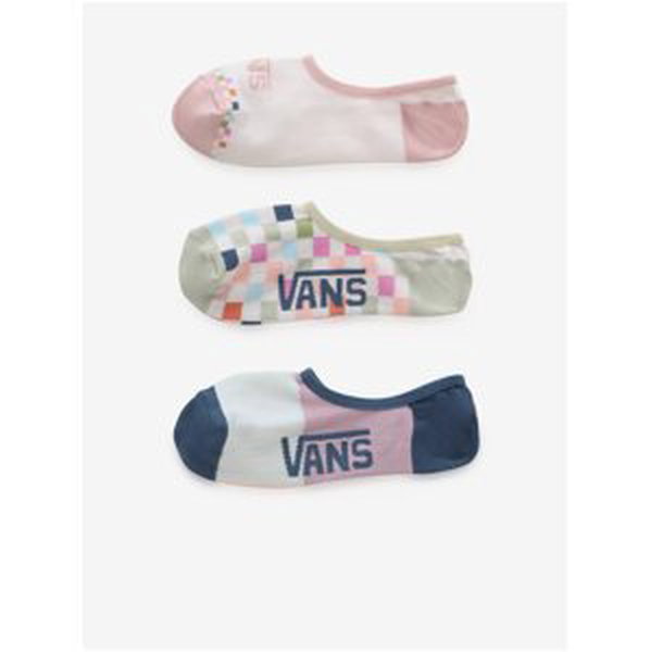 Set of three pairs of women's socks in white and pink VANS Check Y - Ladies