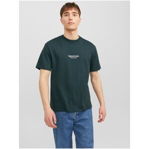 Dark Green Men's T-Shirt Jack & Jones Vesterbo - Men