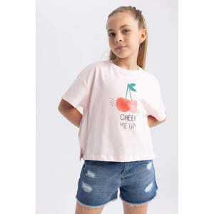 DEFACTO Girl Crop Short Sleeve T-Shirt