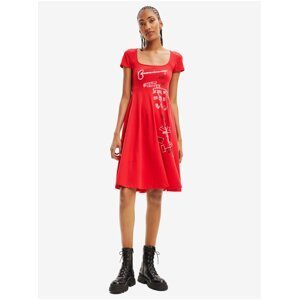 Red Women Patterned Dress Desigual Broadway Road - Women