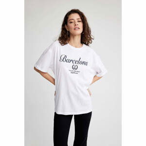 DEFACTO Oversize Fit Crew Neck Printed Short Sleeve T-Shirt