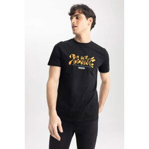 DEFACTO Slim Fit Crew Neck Printed T-Shirt