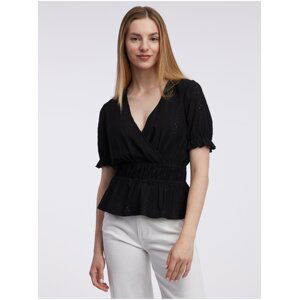 Orsay Black Ladies Patterned Blouse - Women