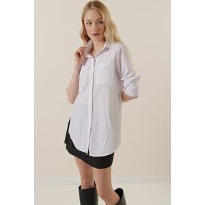 Bigdart 3879 Oversize Pocket Shirt - White
