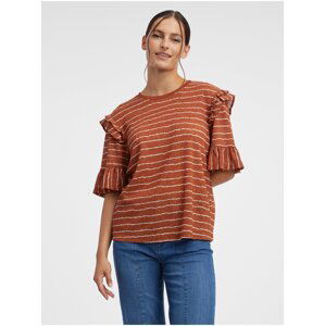 Orsay Brown Women Striped T-Shirt - Women