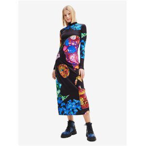 Blue-Black Women's Patterned Maxi-Dresses Desigual Arles - Lacroix - Women