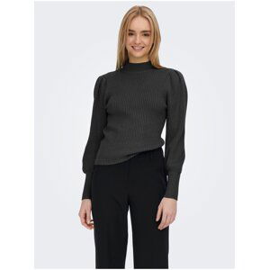 Dark gray women's ribbed sweater ONLY Katia - Women