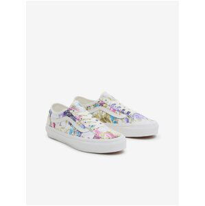 White Women Floral Sneakers VANS Old Skool Tapered - Women