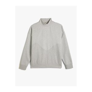 Koton Stand Collar Sweatshirt Textured Long Sleeve