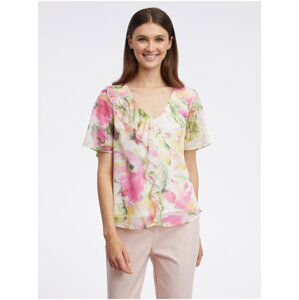 Pink-white women's floral blouse ORSAY - Ladies