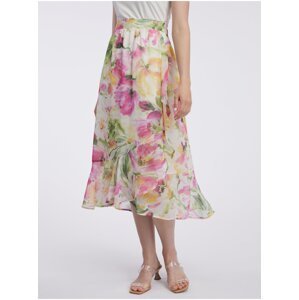 Pink-white lady floral midi skirt ORSAY - Ladies
