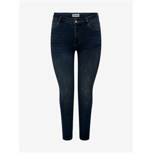 Dark blue womens skinny fit jeans ONLY CARMAKOMA Augusta - Women