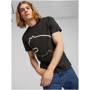 Black Mens T-Shirt Puma Big Cat - Men