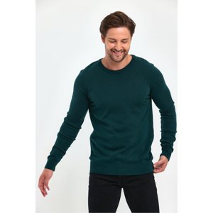 Lafaba Men's Oil Crew Neck Basic Knitwear Sweater