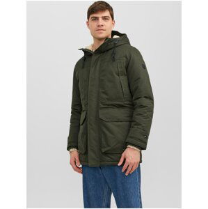 Khaki Men's Winter Parka Jack & Jones Clip - Mens