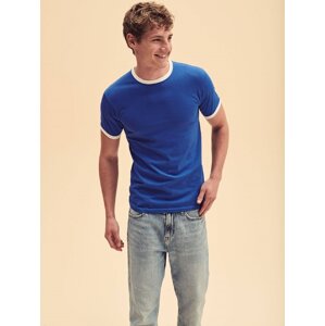 Ringer Fruit of the Loom Blue T-shirt