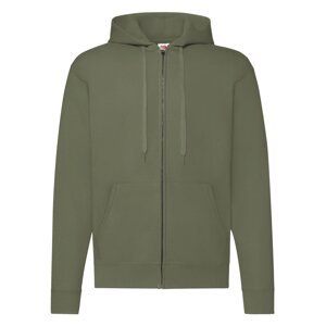 Olive Zippered Hoodie Classic Fruit of the Loom