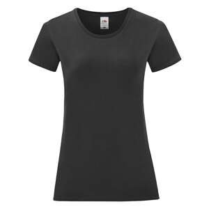 Iconic Black Women's T-shirt in combed cotton Fruit of the Loom