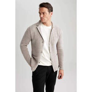 DEFACTO Slim Fit Jacket Collar Cardigan