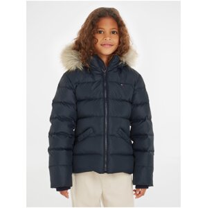 Dark blue girly quilted winter jacket Tommy Hilfiger - Girls