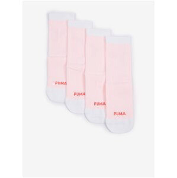 Set of two pairs of women's socks in light pink Puma Cat - Ladies
