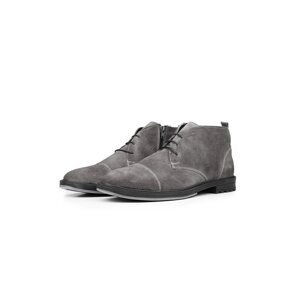 Ducavelli Masquerade Genuine Leather Anti-Slip Sole Daily Boots Gray