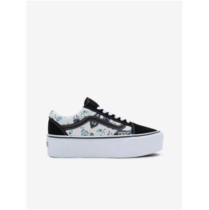 Cream-black women's patterned sneakers with suede details VANS Ol - Women