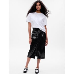 GAP Faux Leather Midi Skirt - Women