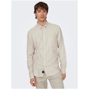 Men's cream shirt ONLY & SONS Gudmund - Men