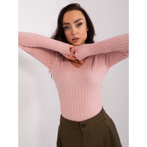 Light pink classic knitted sweater
