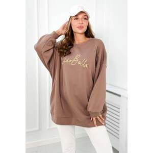 Insulated sweatshirt with Ciao Bella mocca inscription
