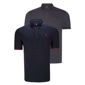 DOUBLE SET T8586 DEWBERRY MEN'S T-SHIRT-NAVY - ANTHRACITE