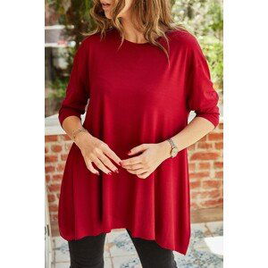 XHAN Women's Red Viscose Loose Blouse