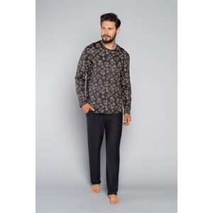Men's pyjamas Pinus, long sleeves, long legs - print/graphite