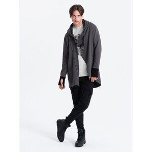 Ombre Asymmetrical men's sweatshirt with a spacious hood NANTES