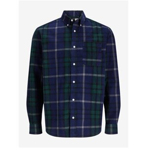 Dark Blue Men's Plaid Shirt Jack & Jones Brook - Men's