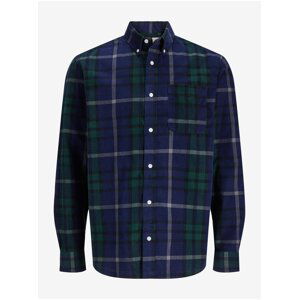 Dark Blue Men's Plaid Shirt Jack & Jones Brook - Men's