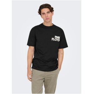 Men's Black Short Sleeve T-Shirt ONLY & SONS Pink Floyd - Men
