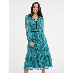 Orsay Turquoise Women's Patterned Midi Dress - Women's