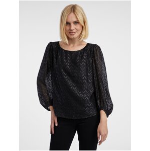 Orsay Black Ladies Patterned Blouse - Women