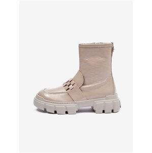 Women's cream leather patent leather boots Högl Will - Women's