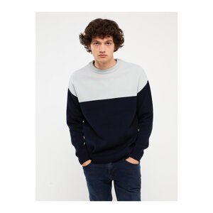 LC Waikiki Crew Neck Long Sleeve Color Block Men's Knitwear Sweater