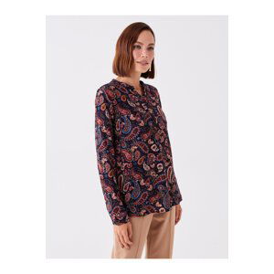 LC Waikiki Women's Round Neck Patterned Long Sleeve Blouse