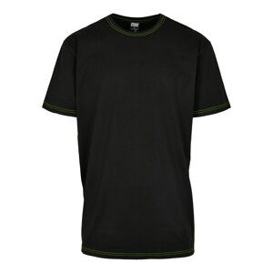 Heavy Oversized Contrast Stitch Tee Black/Electric Lime