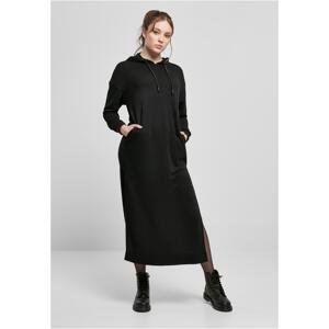Women's Modal Terry Long Hooded Dress Black