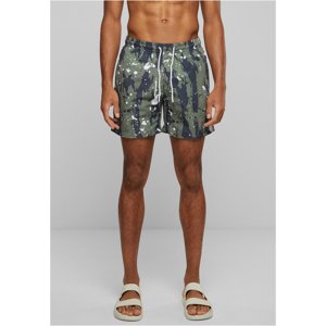 Patterned swimsuit shorts white polka dot camo aop