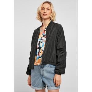 Women's Recycled Batwing Bomber Jacket Black
