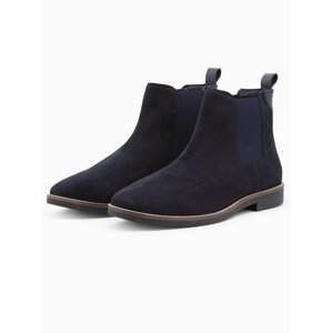 Ombre Men's leather boots - navy blue